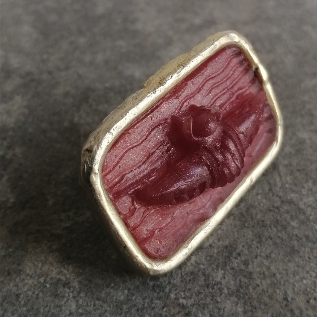 Anello sigillo scarabeo